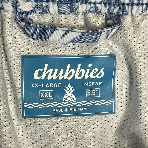 Chubbies‎ Swim Trunk Mens XXL Blue Pineapple Print Lined Drawstring Waist 5.5" - Picture 4 of 14